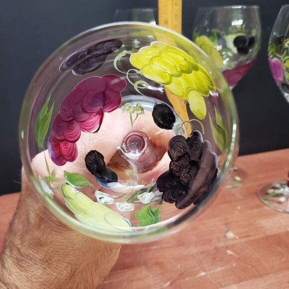 1990's Home Essentials Grapes Wine Glasses - Picture 8 of 10